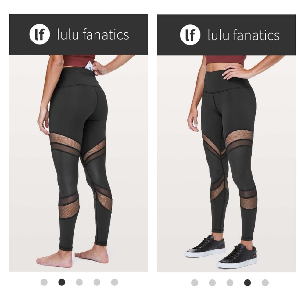 LULULEMON Women's Seek The Heat Tight 28" size 6 in Black with Mesh Panels